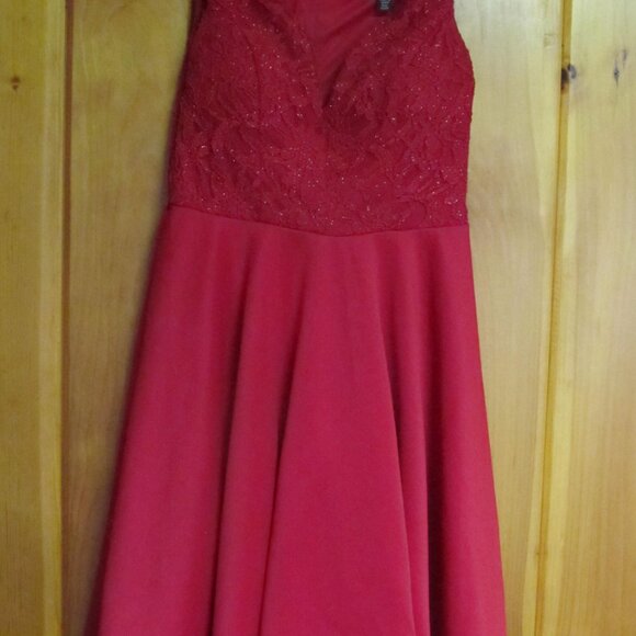sz S Red Dress Holiday Dresses Beaded Dresses Skater Dress with Tulle Christmas - Picture 4 of 7